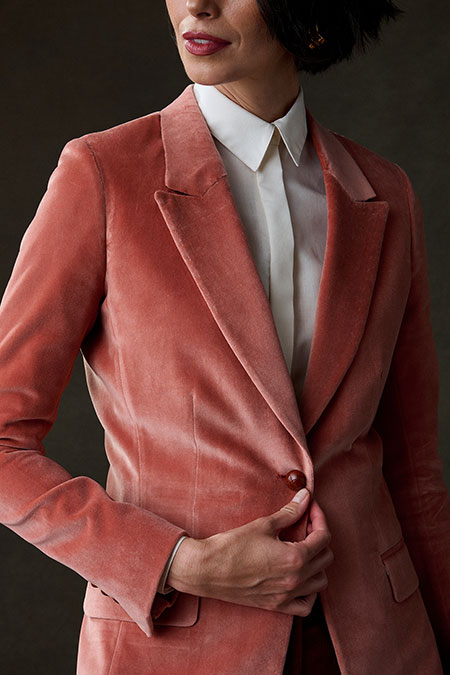 Peach Velvet Jacket - Holland & Sherry