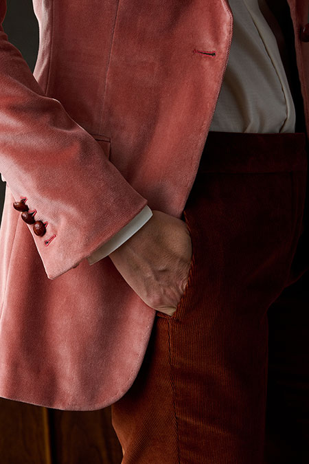 Peach Velvet Jacket - Holland & Sherry