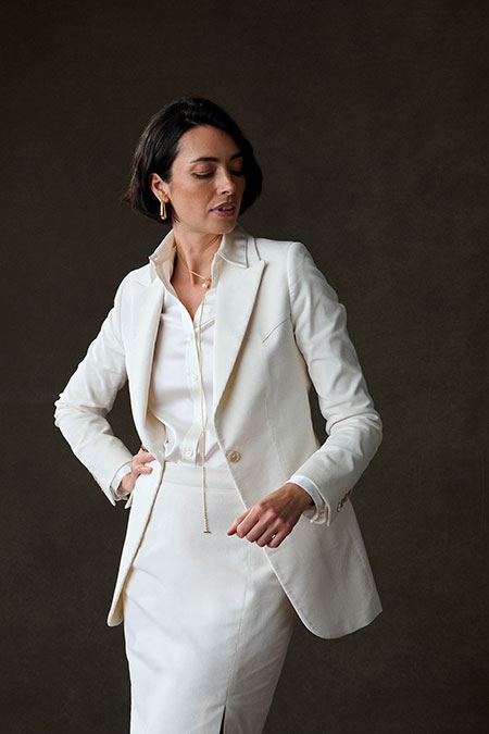 Ivory Corduroy Western Suit